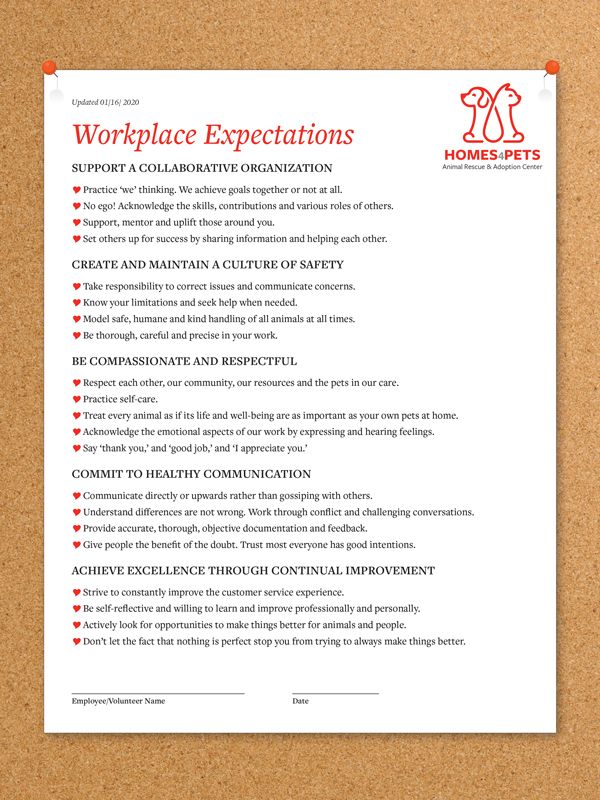 Workplace Expectations Sample