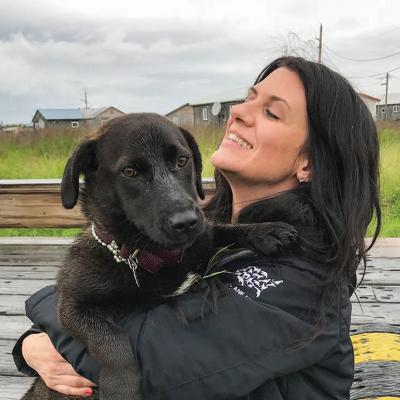 Amanda Arrington meets a new friend in the YK Delta region of Alaska